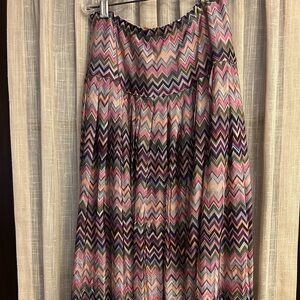 Missoni Chevron Patterned pleated Maxi Skirt